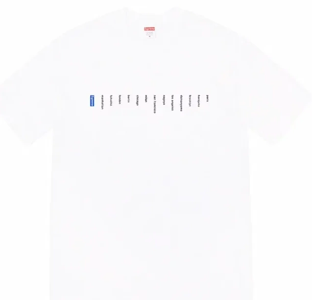 White sleeved M Label 23SS XL TEE Store City Location and Black L Short T-shirt S Small 0825